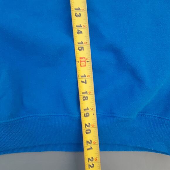 Vtg 80s 90s Hanes Sport Blank Mens L Blue Crewneck Sweatshirt Made In USA Plain - Picture 5 of 5